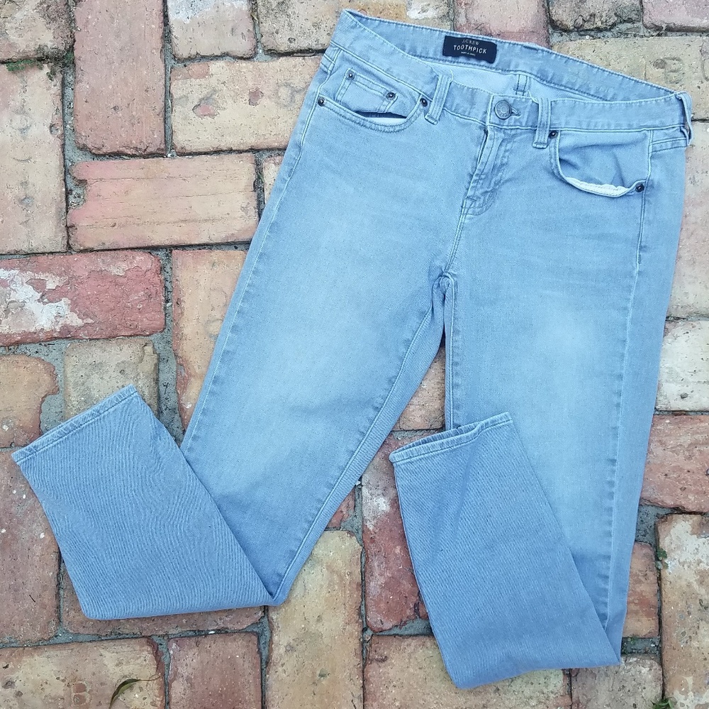 J CREW JEANS Toothpick Gray Skinny 29 Ankle